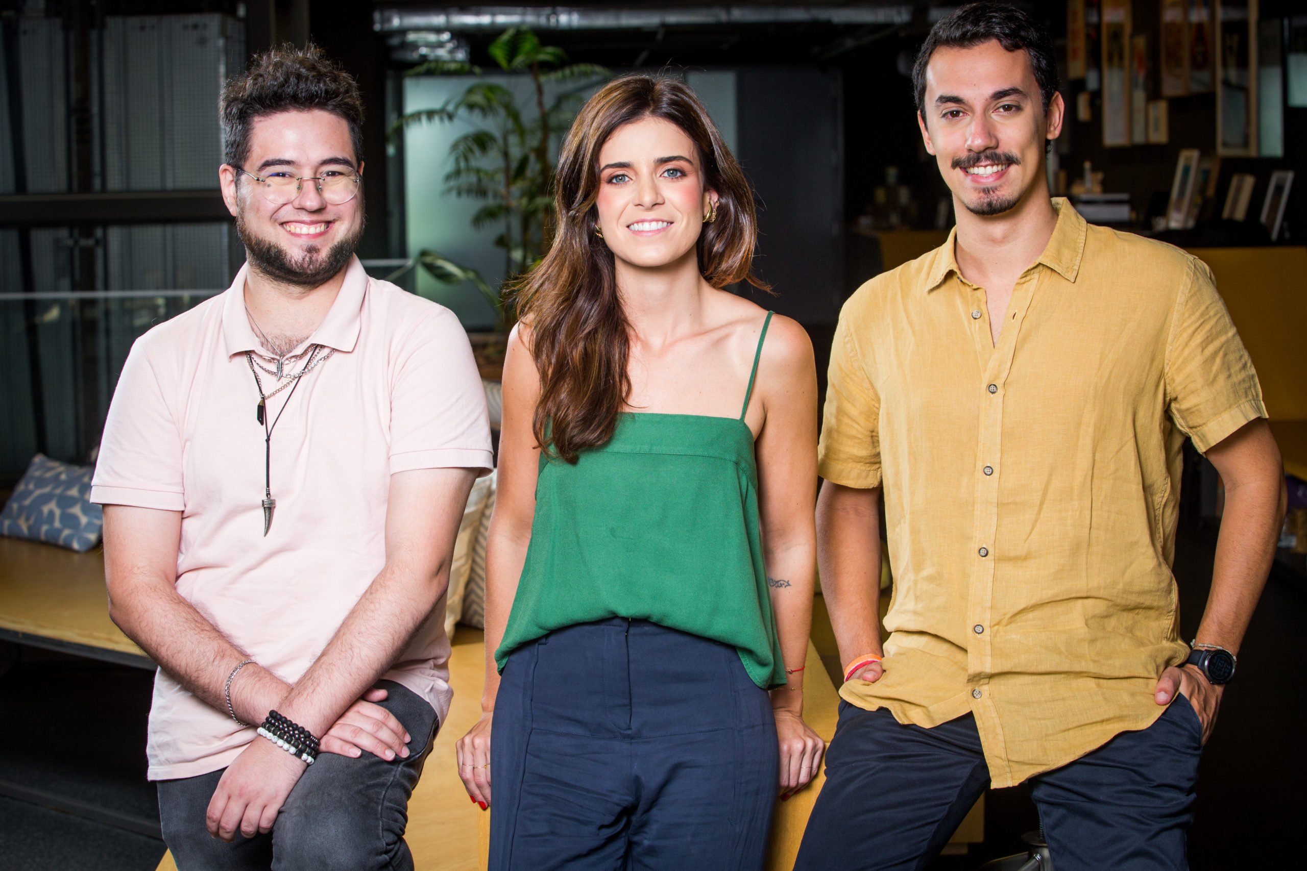 Octávio Turra, Ana Zucato e Felipe Cabral, fundadores da Noh (Foto: Tiago Queiroz/Divulgação)