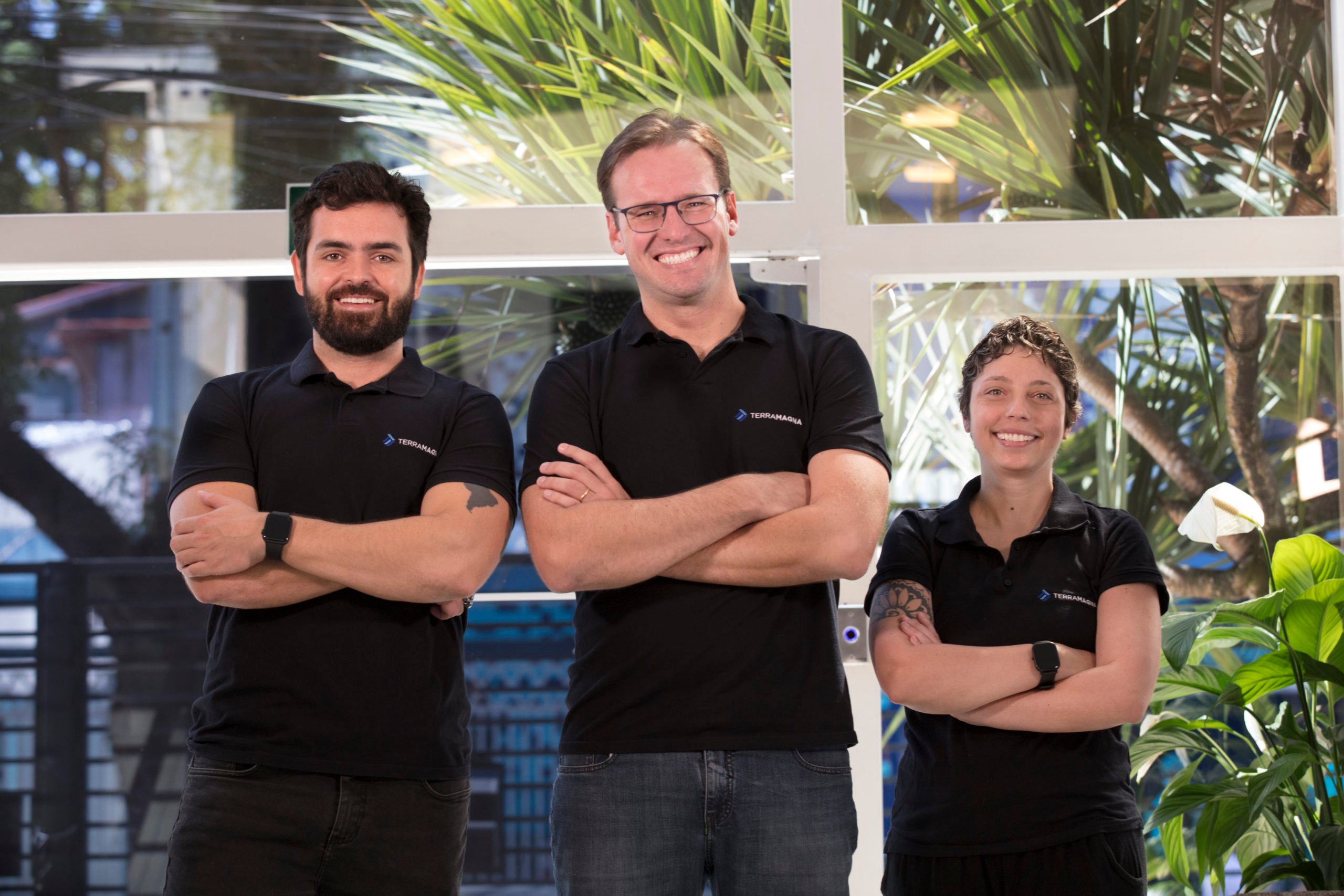 André Assenço (CRO), Gustavo Schaper (CFO) e Amanda Camasmie (CMO), novos executivos da TerraMagna (Divulgação)