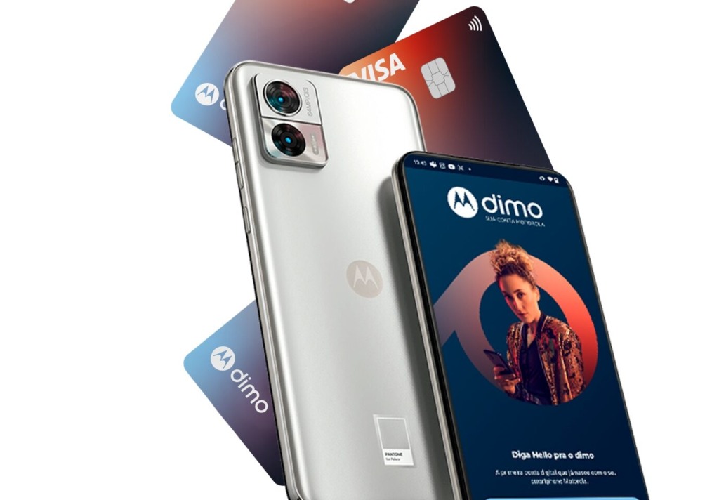 Conta digital Dimo, lançada pela Motorola. Foto: Divulgação/Motorola Conta digital Dimo, lançada pela Motorola. Foto: Divulgação/Motorola