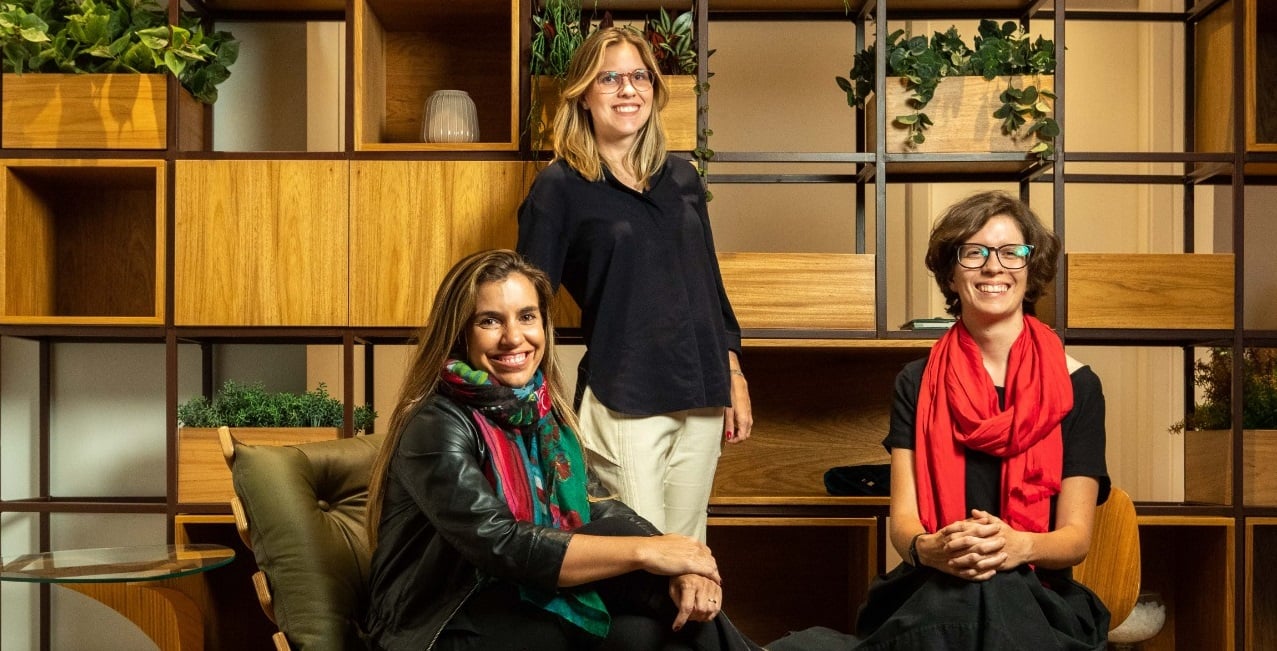 Sócias-fundadoras da VERT: da esq. para a dir., Fernanda Mello, Martha e Victoria de Sá. Imagem: Divulgação