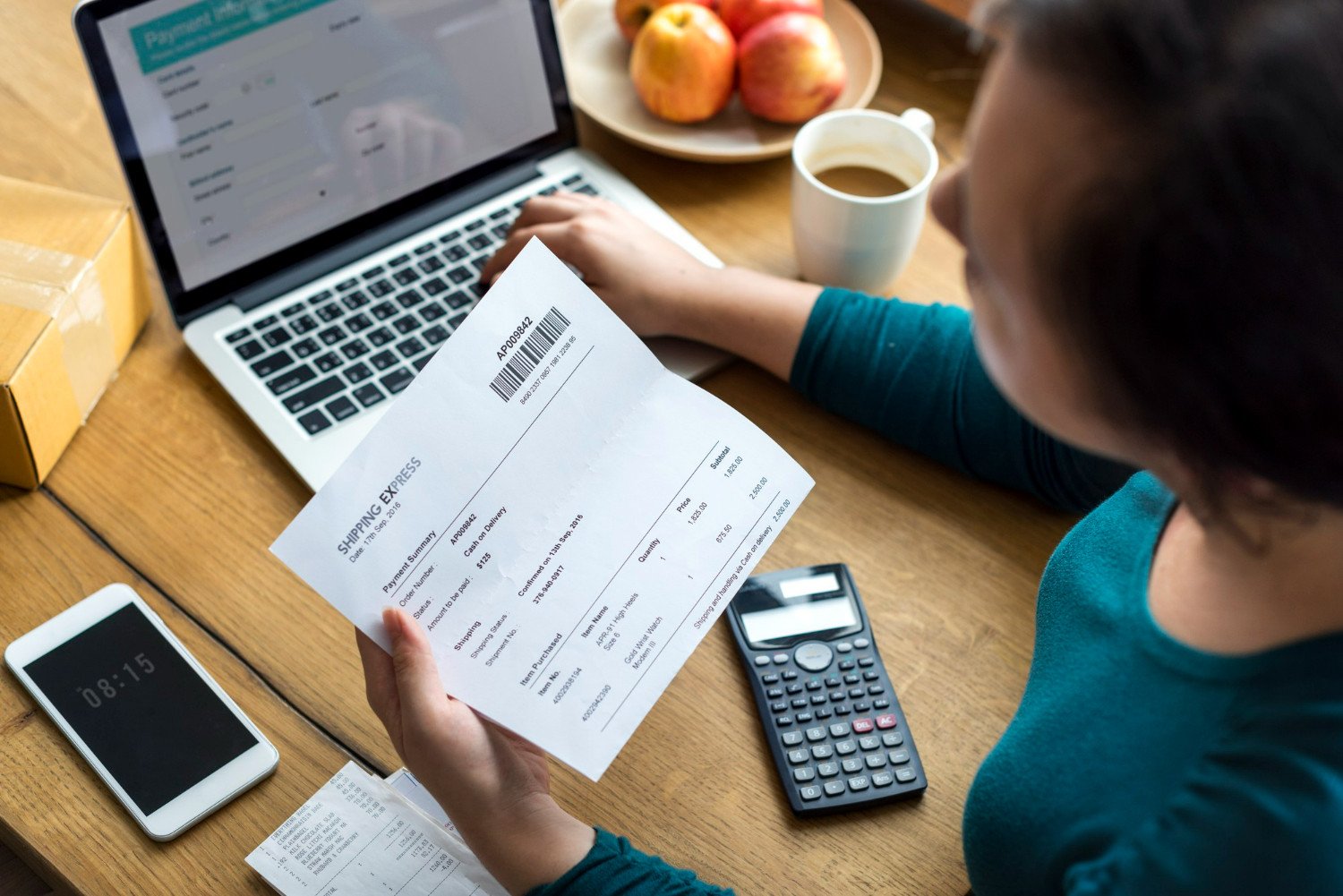 Boleto, pagamento, contas. Imagem: Rawpixel/Freepik