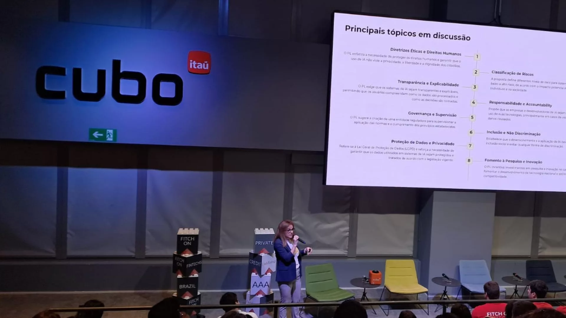 Mariana Bonora, da ABFintechs, em evento da Fitch Ratings | Imagem: Danylo Martins