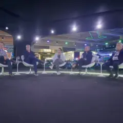 Presidentes de BTG, Santander, Itaú, Banco do Brasil, Bradesco e Caixa na abertura do Febraban Tech 2025