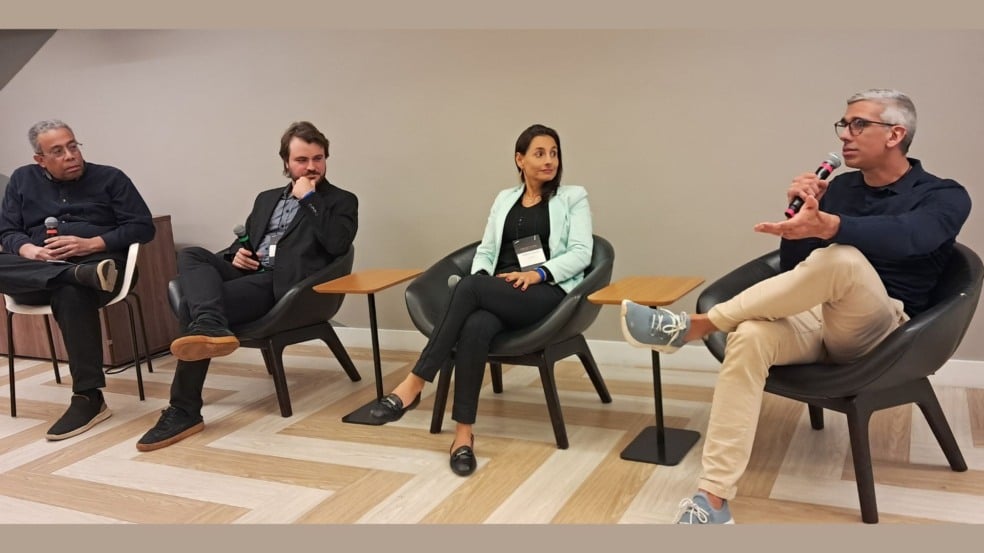 Carlos Oliveira/ABFintechs, Emmanuel Longa/idwall, Fernanda Gagliardi/Stone e Rodrigo Moreira/Neoway Carlos Oliveira/ABFintechs, Emmanuel Longa/idwall, Fernanda Gagliardi/Stone e Rodrigo Moreira/Neoway