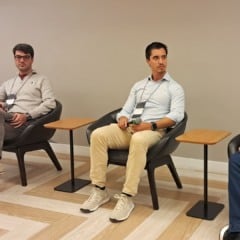 Da dir. para a esq., Fábio Carneiro/KPMG, Bernardo Meirelles/Klavi, Carlos Roveran/Laqus e Bernardo Bichucher/idwall | Imagem: Danylo Martins
