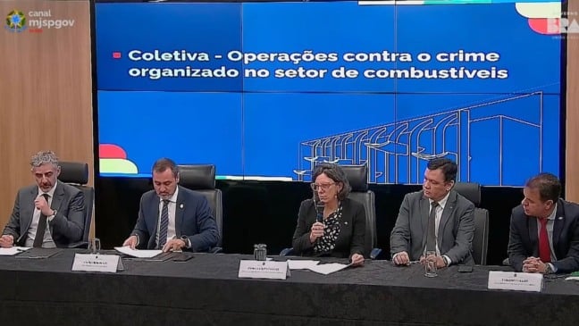 Coletiva de imprensa sobre crime organizado no setor de combustíveis | Image: print de tela